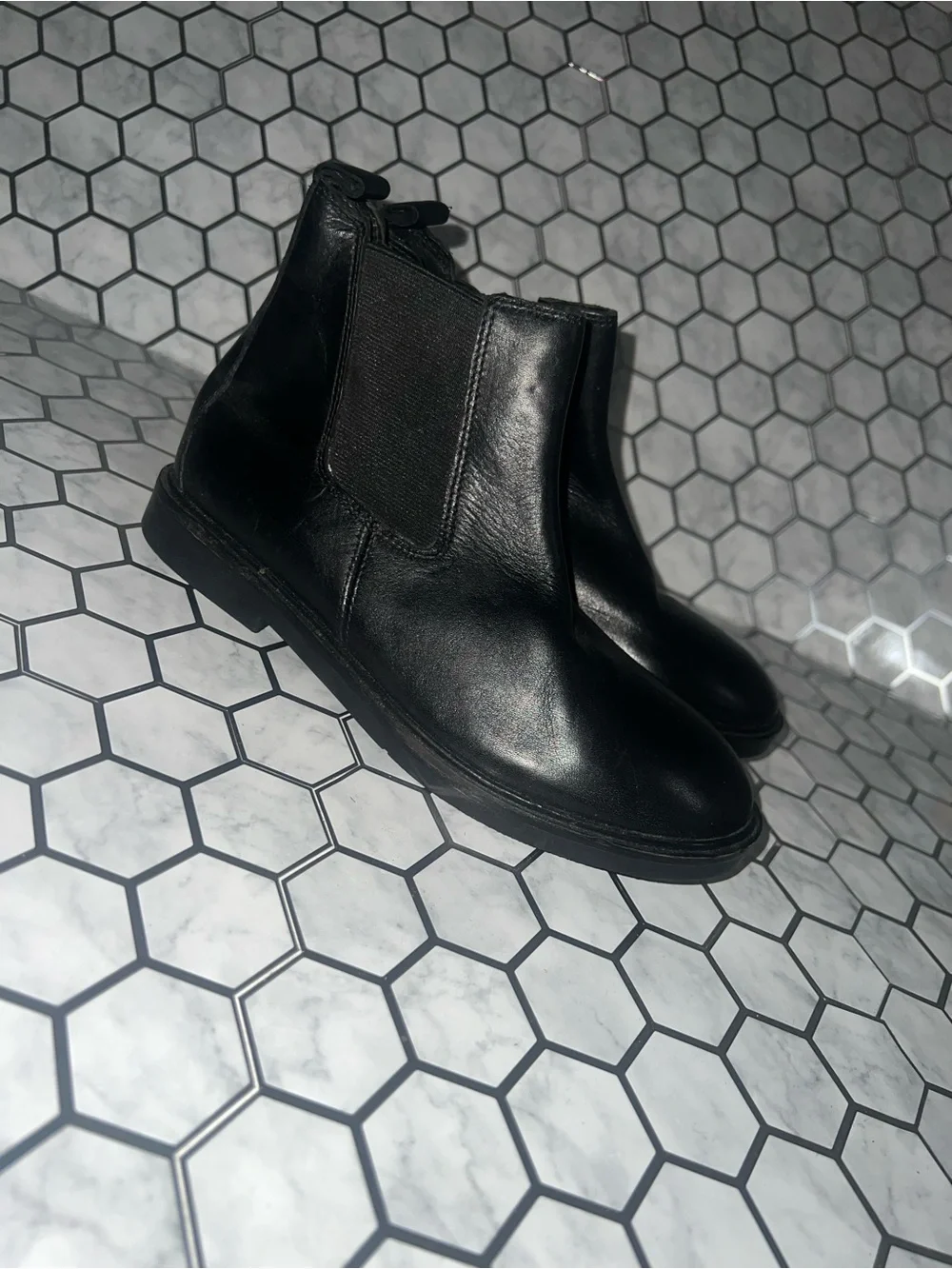 Zara Boys Black Chelsea Boots - Classic Slip-On Dress Boot